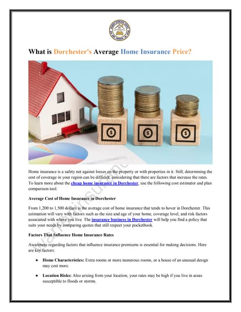 What is Dorchester's Average Home Insurance Price? | PDF