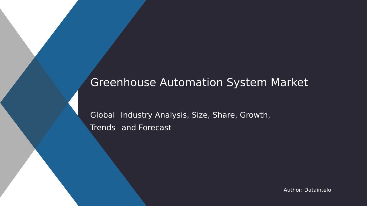 Greenhouse Automation System Market Research Report 2032