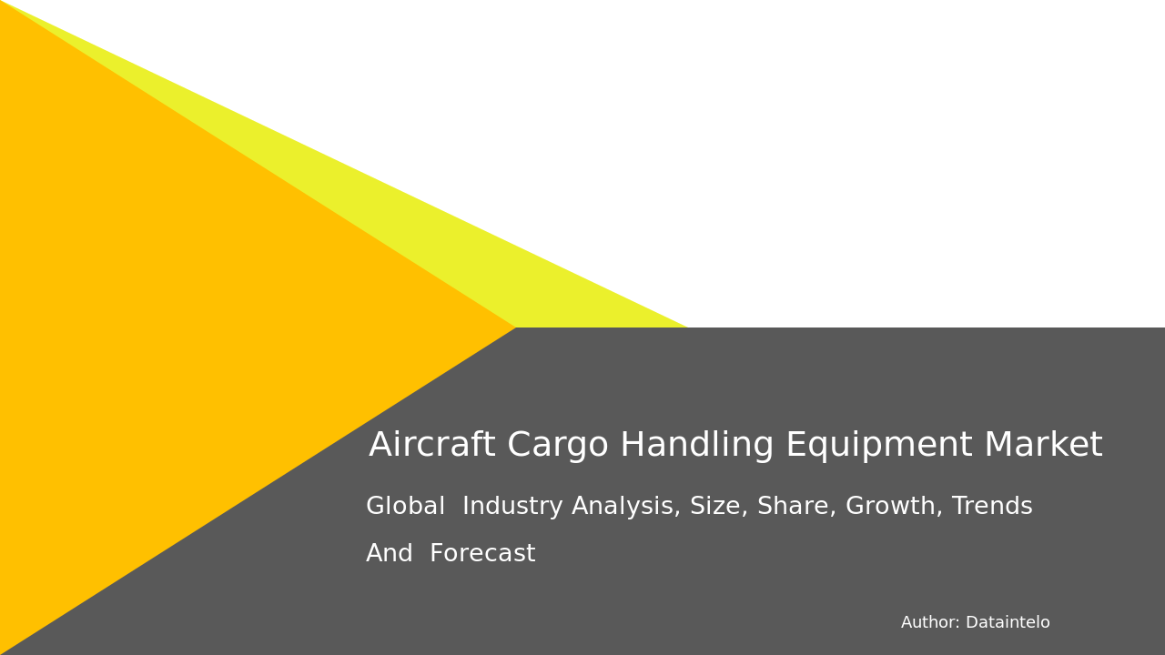 Aircraft Cargo Handling Equipment Market Research Report 2032