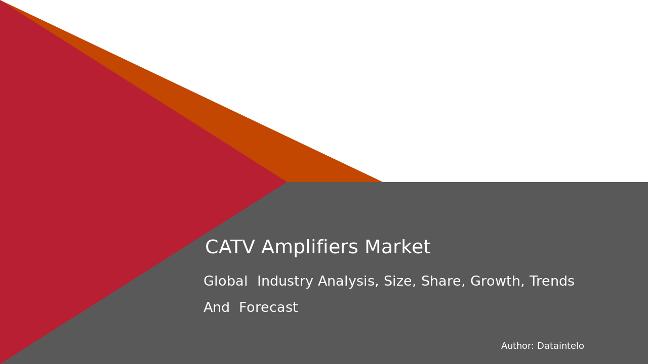 CATV Amplifiers Market Research Report 2032