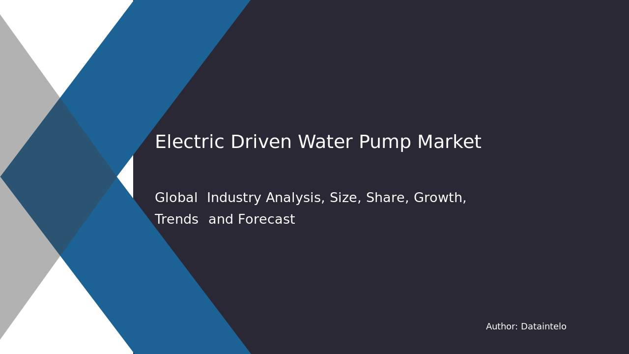 Electric Driven Water Pump Market Research Report 2032