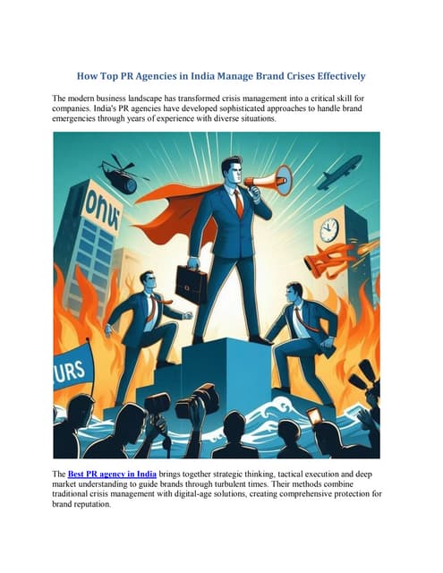 How Top PR Agencies in India Manage Brand Crises Effectively | PDF