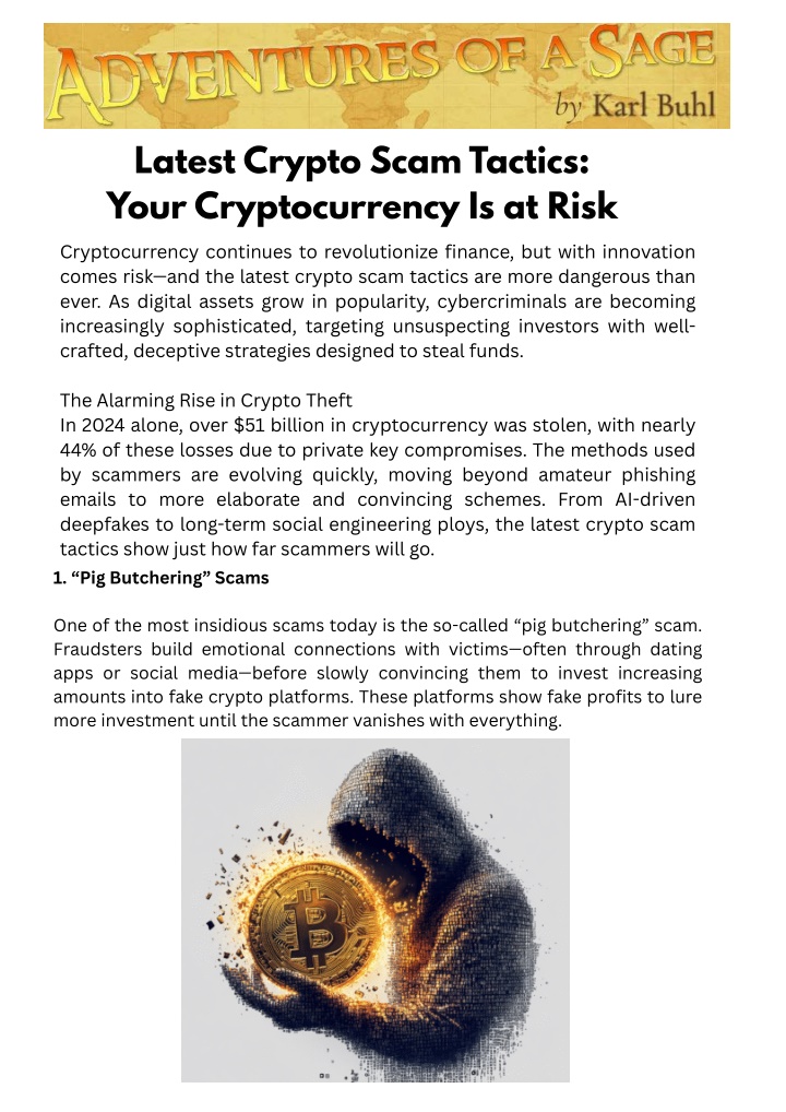 PPT - Latest Crypto Scam Tacticsc Your Cryptocurrency Is at Risk PowerPoint Presentation - ID:14549123