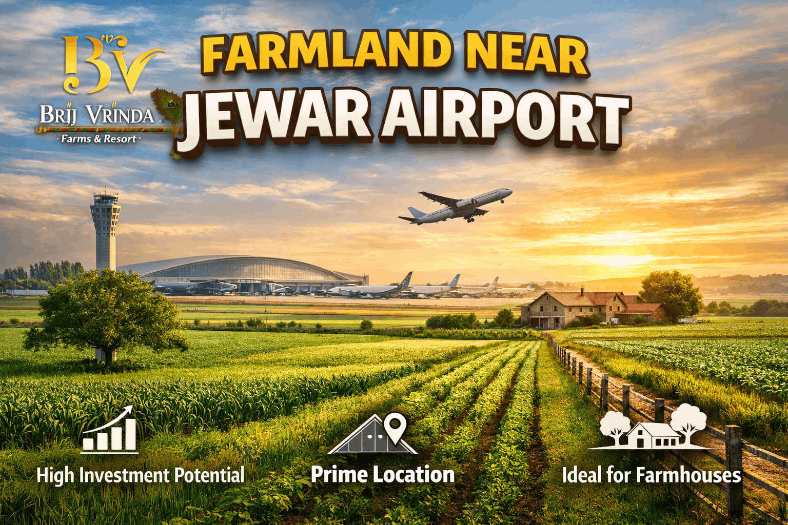 Farmland Near Jewar Airport | High Growth Land Investment | Mush...